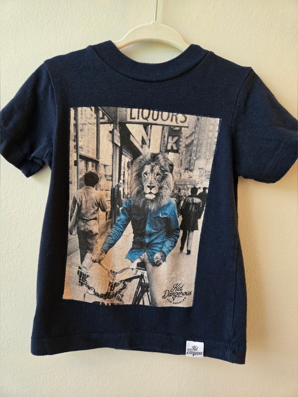 Kid Dangerous Navy & Blue Lion Cyclist Graphic Tee